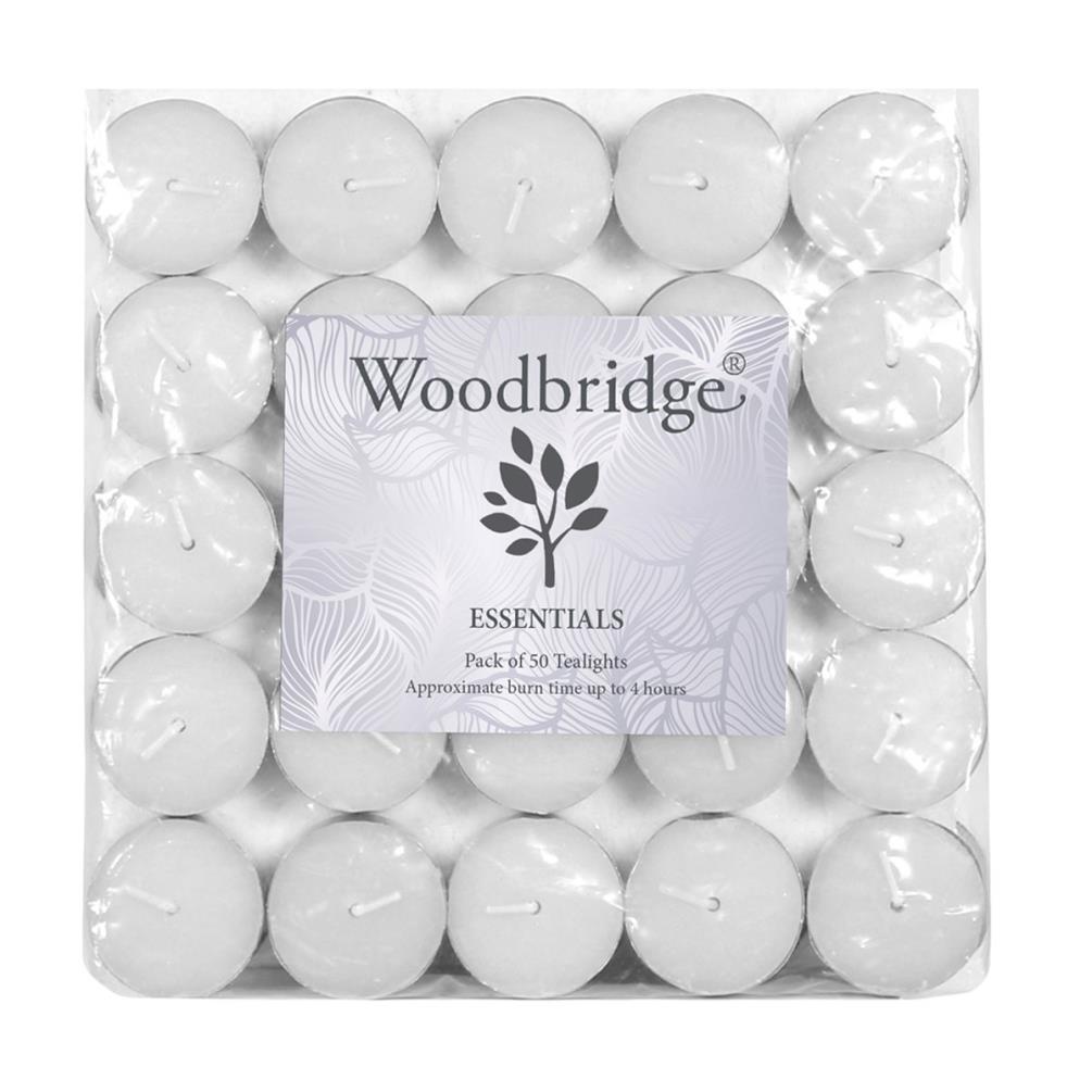 Woodbridge White Unscented Tealights (Pack of 50) £4.04